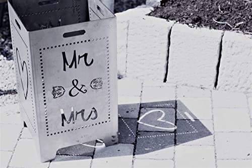 Individualisierbarer Feuerkorb für Hochzeiten Modell Mr&Mrs  von Metallfuxx