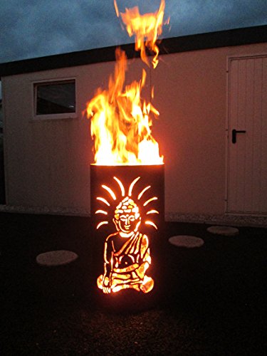 Feuertonne im Buddha-Design von Tiko-Metalldesign