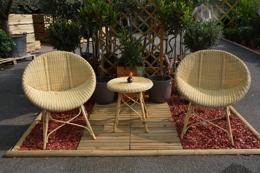 Garten Lounge Sessel Terrasse Teppich