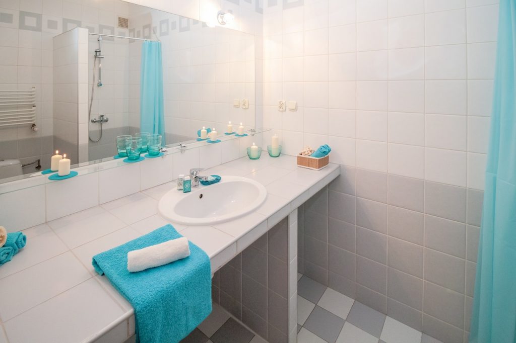 Bad Badezimmer Waschbecken Handtuch Spiegel