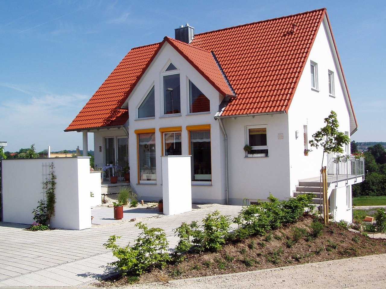 Haus Neubau Eigenheim Dach Dachschräge